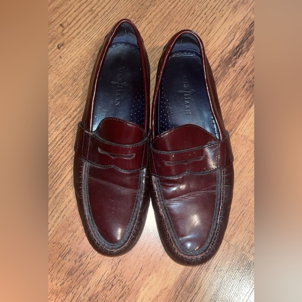 👞Cole Haan Men Shoes Nike Air Oxford Split Toe Leather Brown Size 9